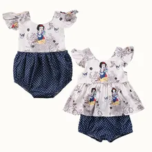 Летний комбинезон принцессы с героями мультфильмов для новорожденных девочек; комбинезон; одежда без рукавов; блузка; платье; одежда; Suunsuit; От 0 до 2 лет