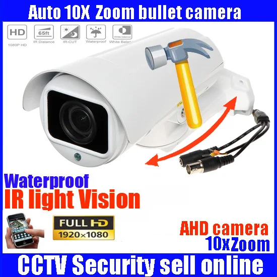 

2017 New Arrival Rotary PTZ Bullet Camera 10X Motorized Zoom Lens Full HD 1080P 2.0MP AHD IR PTZ Bullet Camera