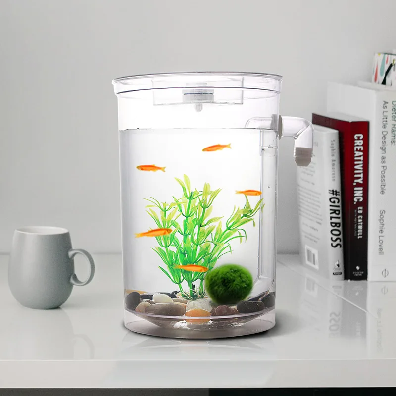 Easy To Change Water Plastic Betta Fish Mini Fish Tank Decoration