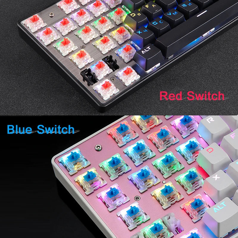 Motospeed CK104 игровая механическая клавиатура Русский Английский красный синий