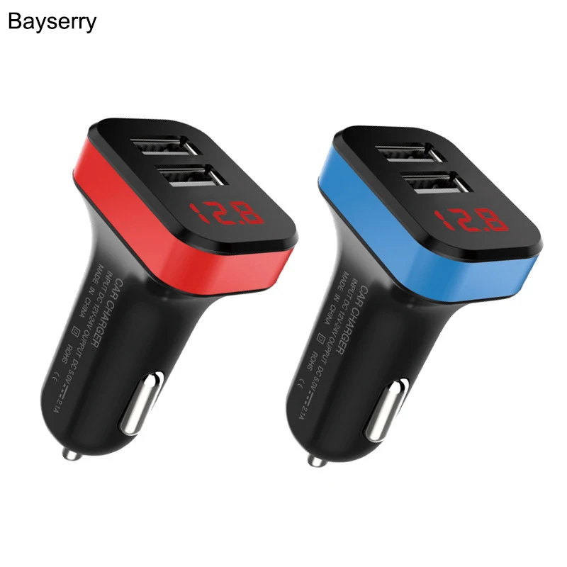 Car Charger for iphone X 8 8 Plus LED Display USB Charger for Samsung iPhone Xiaomi Adapter Mobile Phone Charger Phone Tablet