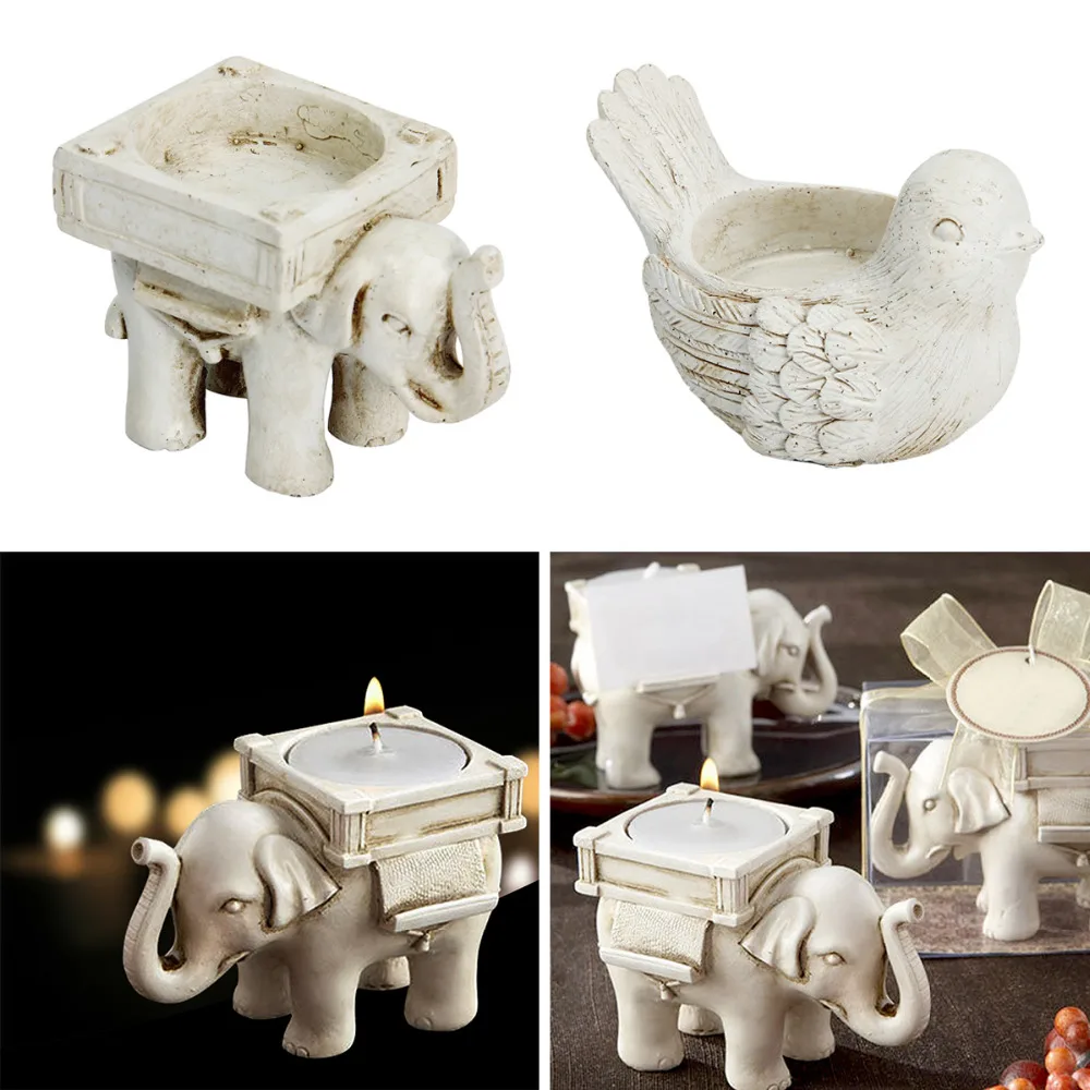 Retro Elephant Tea Light Candle Holder Candlestick Wedding Home Decor