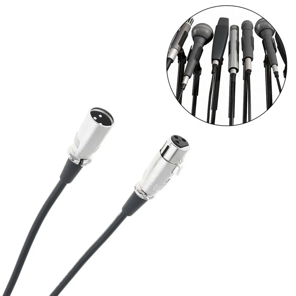 3M 3 Pin XLR папа-мама микрофонный кабель-удлинитель аудио кабель-удлинитель шнур провод линия черный для 6 мм микрофон
