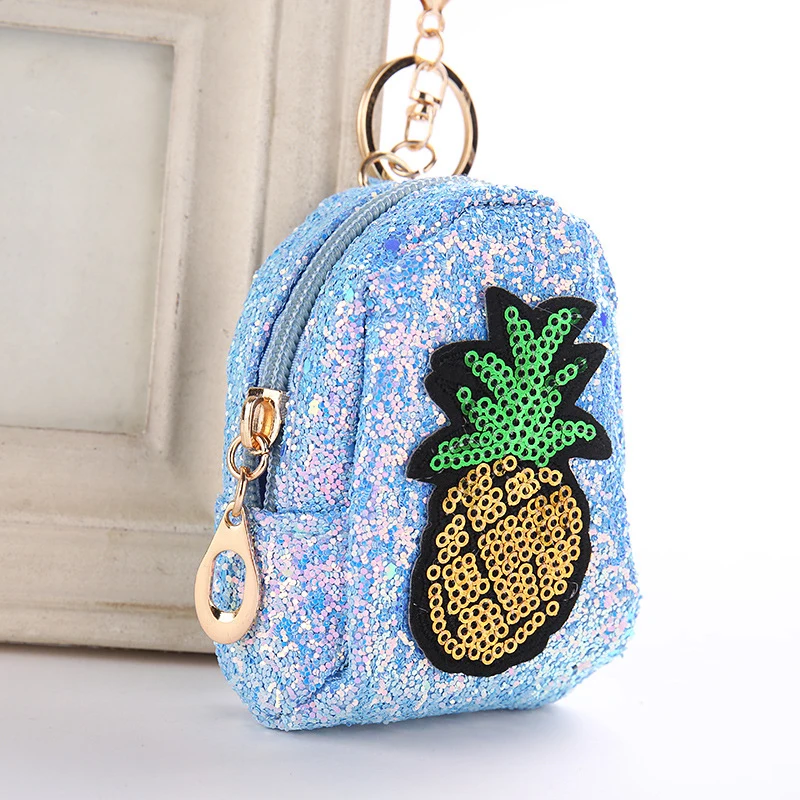 Design Sequin Keychain women money bags decoration girls ladies coin purses children cute kawaii ...