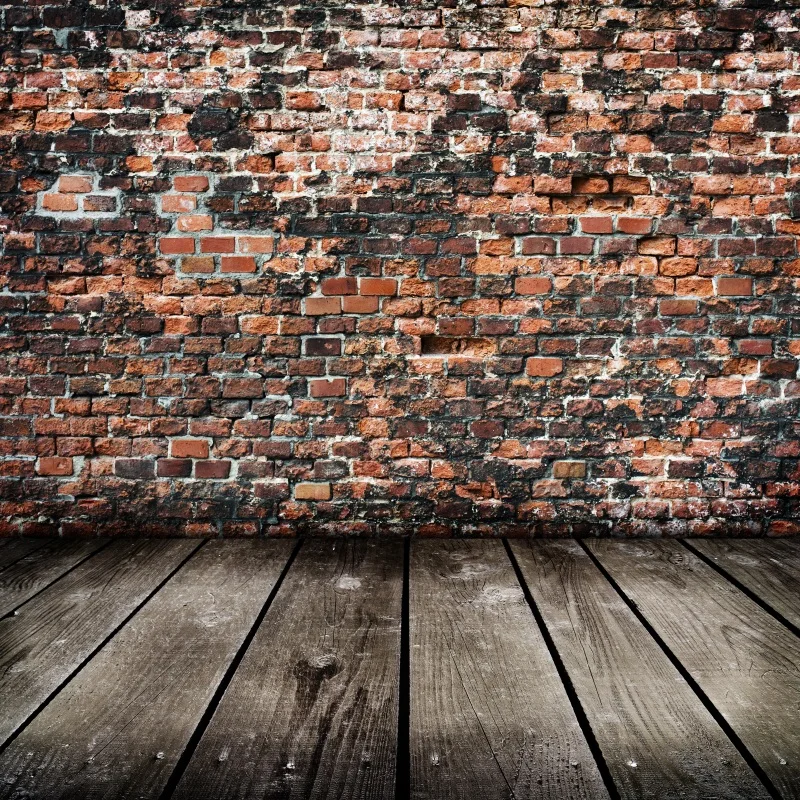 

Laeacco Old Brick Wall Wooden Floor Grunge Portrait Photography Backgrounds Customized Photographic Backdrops For Photo Studio