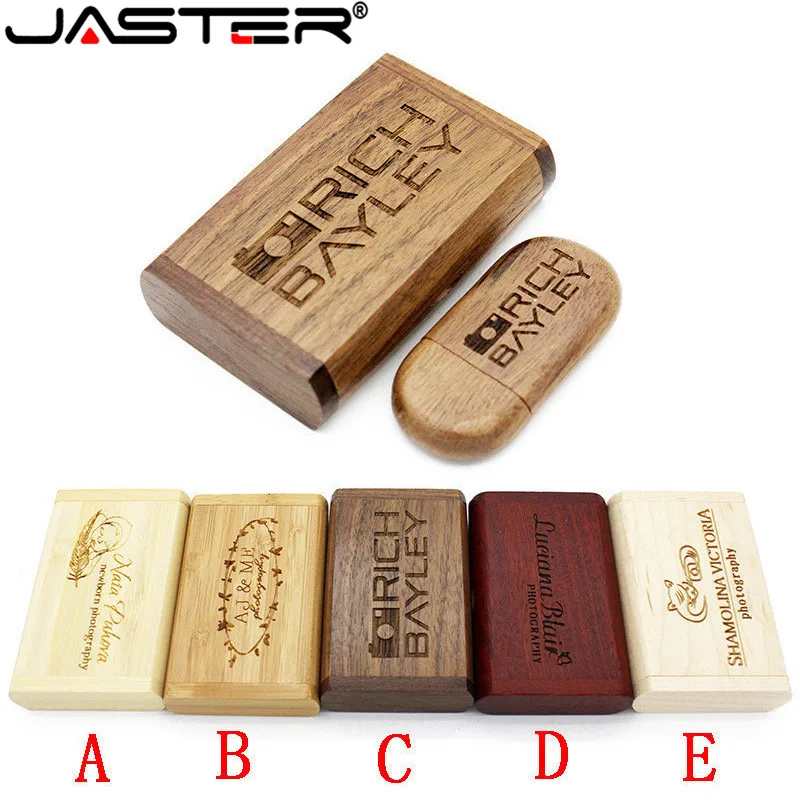 

JASTER (OVER 10 PCS free LOGO) wooden usb + box usb flash drive pendrive 4gb 8gb 16gb 32gb 64gb memory stick photography gifts