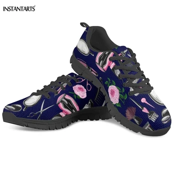 

INSTANTARTS Hairdressing Equipment/Hair Stylist Pattern Women's Running Shoes Outdoor Summer Lace Up Sneakers Breath Sport Shoes