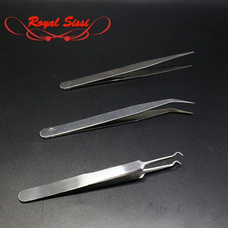 

3pcs/set fly tying tweezers anti-static curved& straight assorted fly fishing silver forceps exclusive use fly tying tools kit