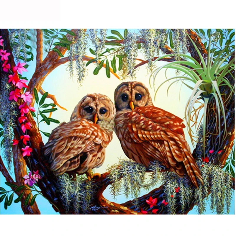 DIY Diamond painting Handmade Cross stitch kit Diamond embroidery forest Owl 5d Diamond mosaic Paste pattern Beads rhinestones