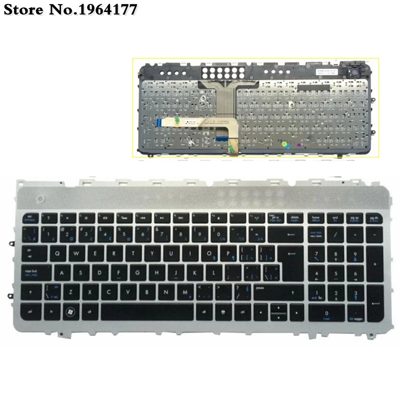 Клавиатура для ноутбука HP ENVY 17-3200 17t-3000 17-3070NR 17-3090NR 17-3270rcto 3D 3000EA 3200 3002 серебряная