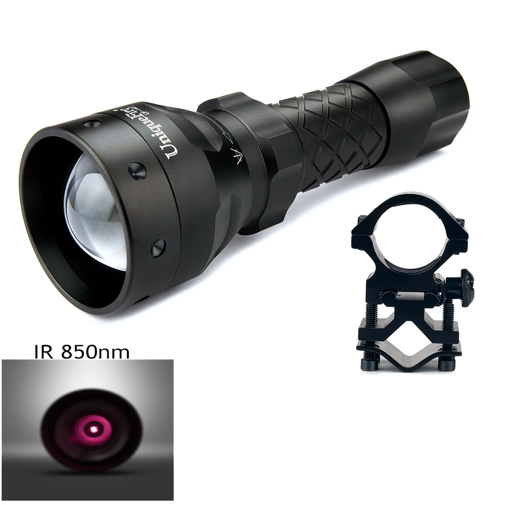 UniqueFire Night Vision Hunting Flashlight 1407 IR 850NM T38 Adjustable