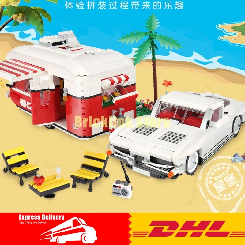 

XingBao 08003 2436Pcs New Creative Series The MOC Camper Set Children Educational Building Blocks Bricks Toys Model Gifts