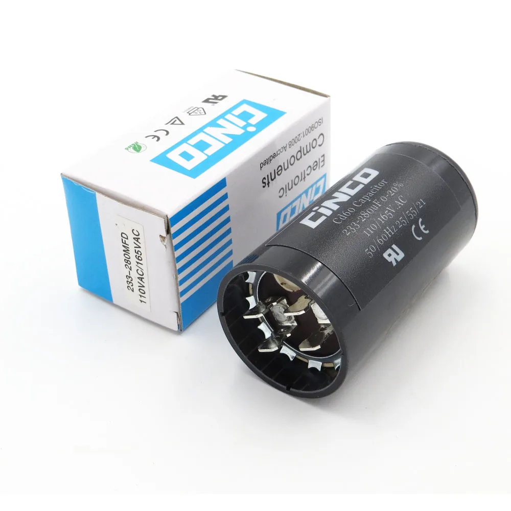 

233-280uF 110V 125V 165V CD60 Motor Start Capacitors Motor Starting 233-280 mfd uf mf Compressor HVAC Electrolytic 110VAC 125VAC