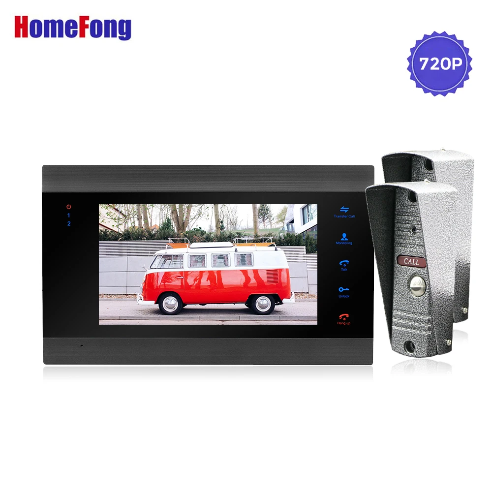 Homefong 7 Inch Home Intercom Video Call 720P Video Door Phone System 1 Indoor Monitor 2 Outdoor doorbell Camera Motion Alarm Homefong 7 Inch Home Intercom Video Call 720P Video Door Phone System 1 Indoor Monitor 2 Outdoor doorbell Camera Motion Alarm