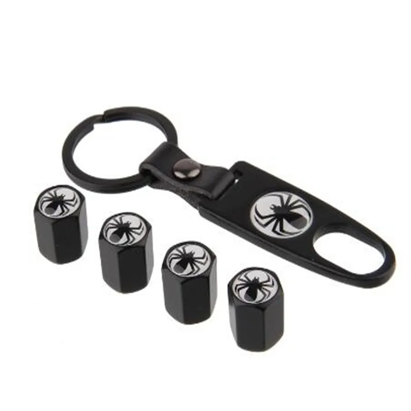 4pcs/lot Car styling Spider Logo Tire Valve Cap With Key Ring Wrench Sticker For Cars | Автомобили и мотоциклы