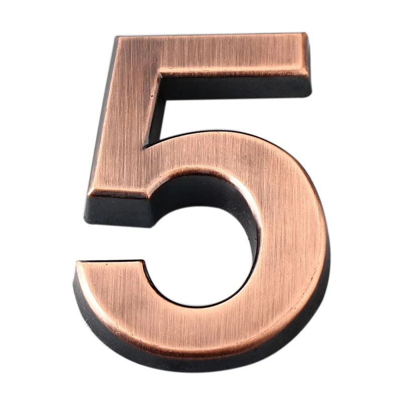 

5cm Number Sign Bronze Digital Door Head 0-8 Self-adhesive Three-dimensional Sign Number Sign
