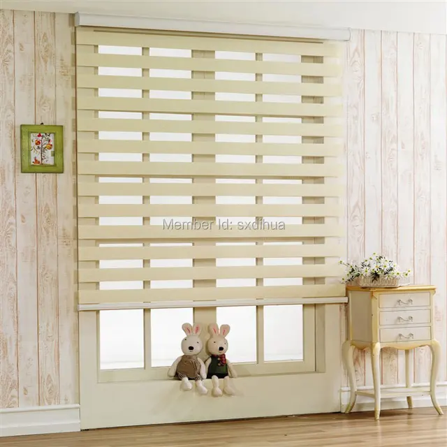Korean Double Layer Soft Curtain Office Bedroom Living Room Window