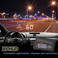 Универсальный X5 3 дюймов автомобилей HUD OBD2 II HUD Дисплей превышение скорости Предупреждение Системы проектор лобовое стекло авто электронный будильник Напряжение