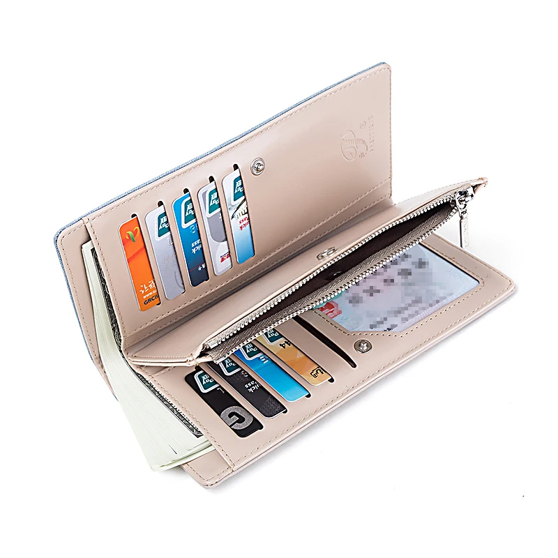 

Fashion Cards Wallet Zipper Coin Purses Lady Pu Leather Credit Card Holder Female Long Wallets for Women Women's Clutch Purse