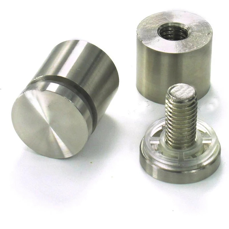 (Pack/10 units) D30xH30mm Satin Silver Solid Stainless Steel Mount