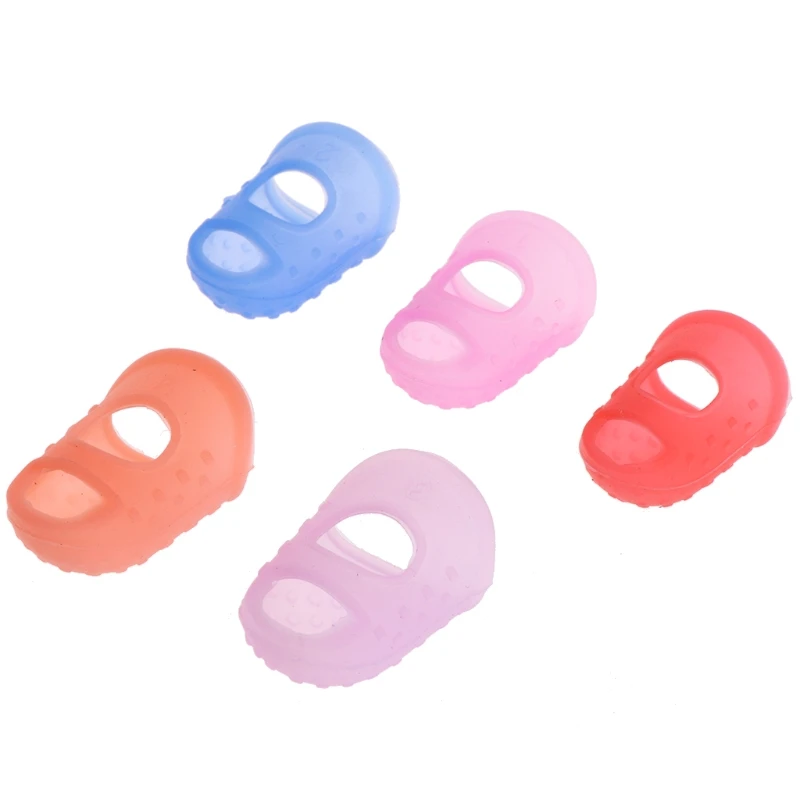 

Silicone Thimble Finger Protector Stitching Sewing Needlework Tool Random Colors
