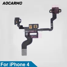 Aocarmo новая Замена включения/выключения питания/кнопка блокировки/Переключатель гибкий кабель с микрофоном для iPhone 4