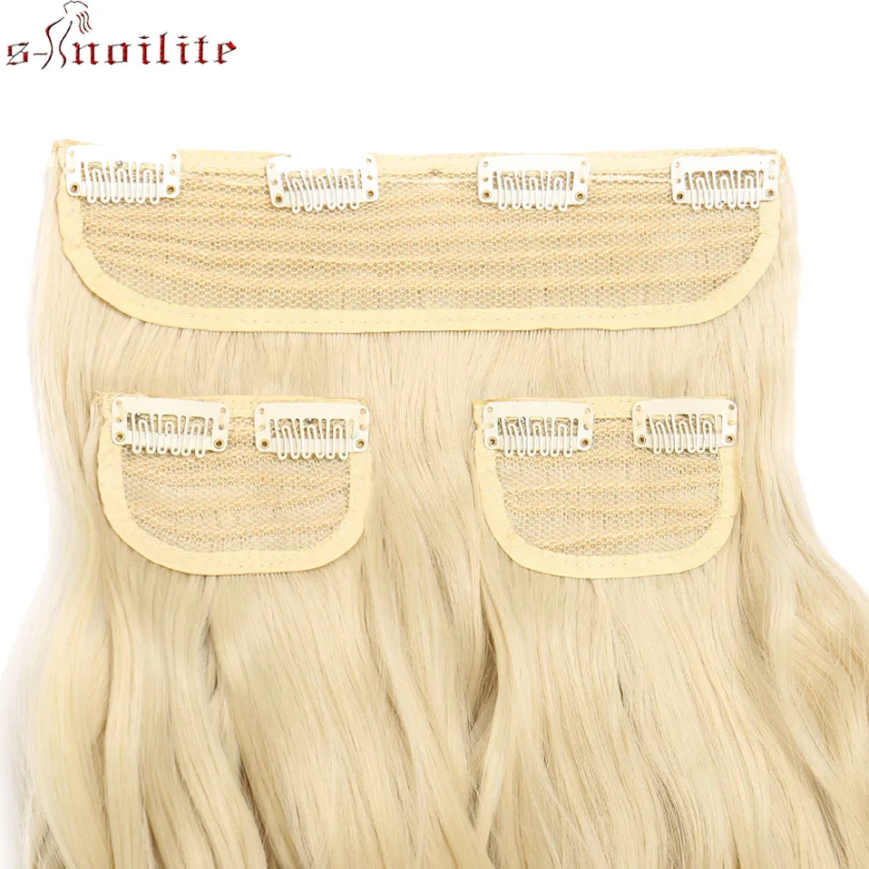 

S-noilite 20" 3pcs/set Synthetic Long Curly Hair Clip In Hair Extensions Real Natural Fake Hair Pieces Heat Resistant