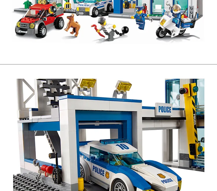 Bela 10424 City Police Station Motorbike Helicopter Model Building Kits Compatible With lego 60047 Blocks Educational Toys Bole (6)
