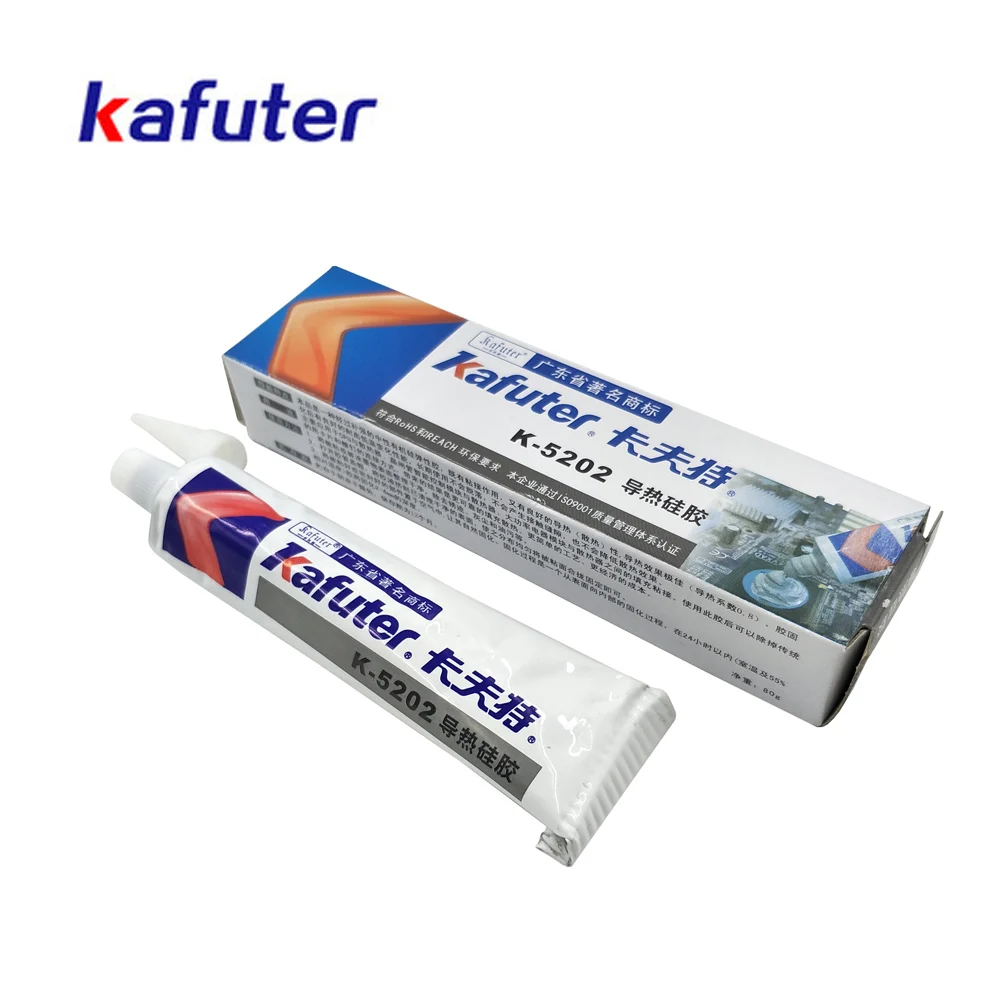 Kafuter K-5202 80 г тепловой кремнезем высокой мощности Светодиодный тепловой смазки радиатор паста Крем для процессор печатная плата COB светодиодный чипы