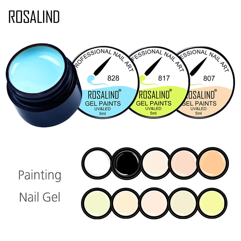 

ROSALIND #801-830 5ML Nail Painting Gel Colorful Nail Manicure UV LED Gel Nail Polish Nail Art Gel Varnish