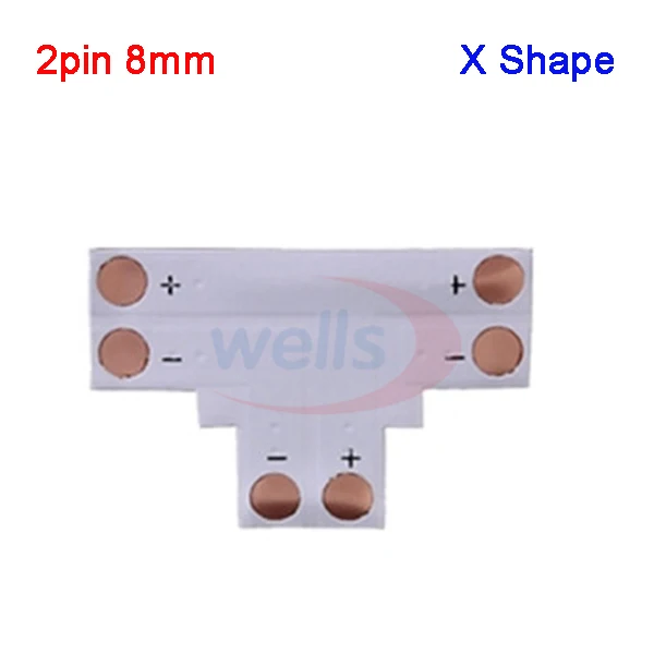5 шт. 2Pin 3Pin 4Pin 5pin светодиодный разъем 8 мм 10 мм 12 мм L/T/X форма FPC Сварка адаптер используется для 3528 2812 5050 RGB светильник полосы - Цвет: 2pin T 8mm