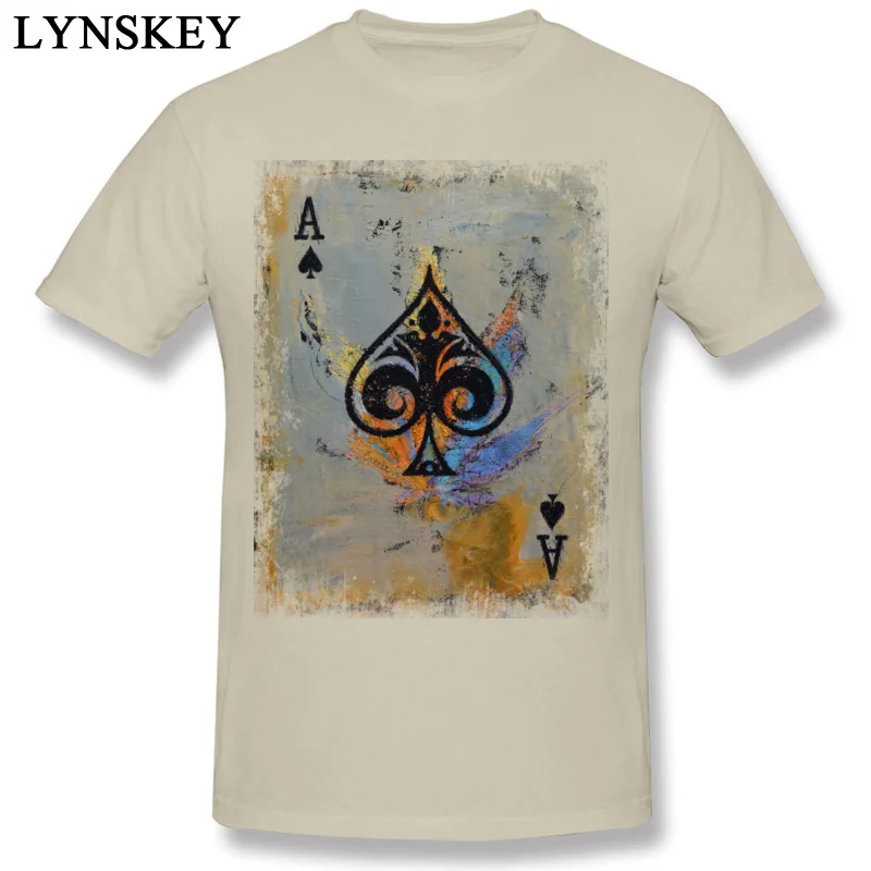 T Shirt Short Sleeve Geek 2017 Hot Sale ACE Round Collar 100% Cotton Adult Summer/Fall Tops Shirts Geek Tee Shirts Top Quality beige