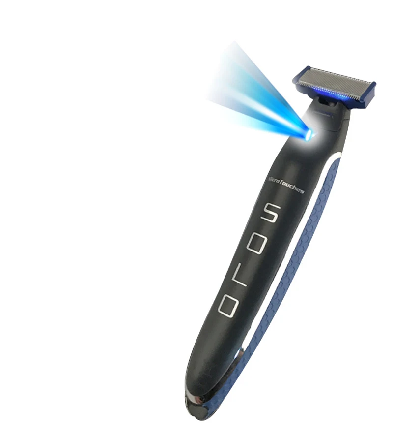 Многофункциональная мужская электробритва с зарядкой от USB, триммер для волос, Парикмахерская бритвенная машина с лампой, усовершенствованная интеллектуальная бритва - Цвет: Black