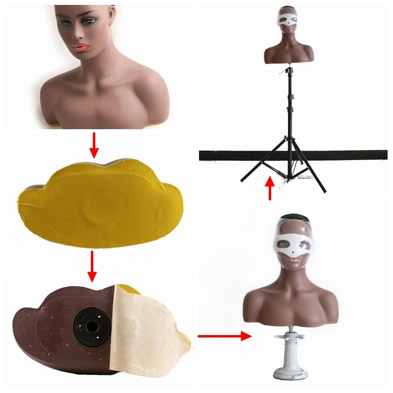 HARMONY 1 шт. реалистичные половина тела двойное плечо ПВХ Обучение манекен головы для отображения парики на шляпы ювелирные изделия 2 цвета доступны