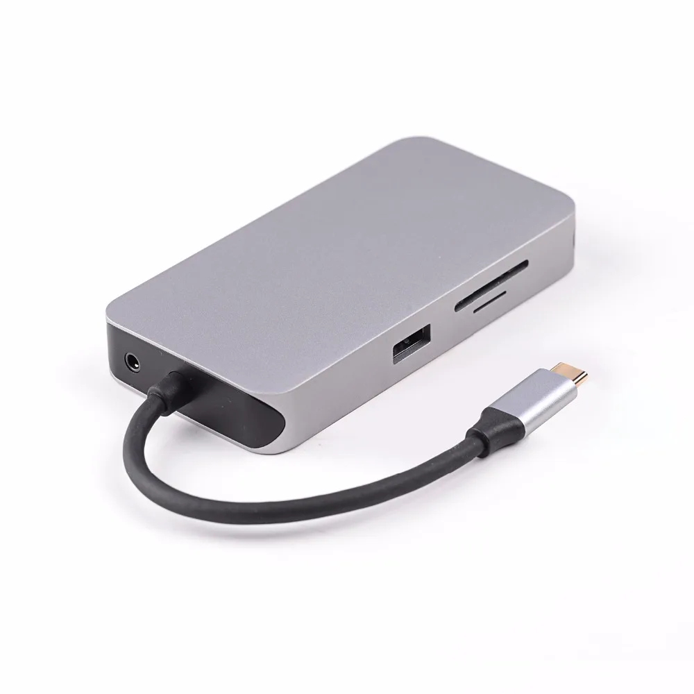 Type C to HDMI+VGA+RJ45+USBX3+Audio+C-04