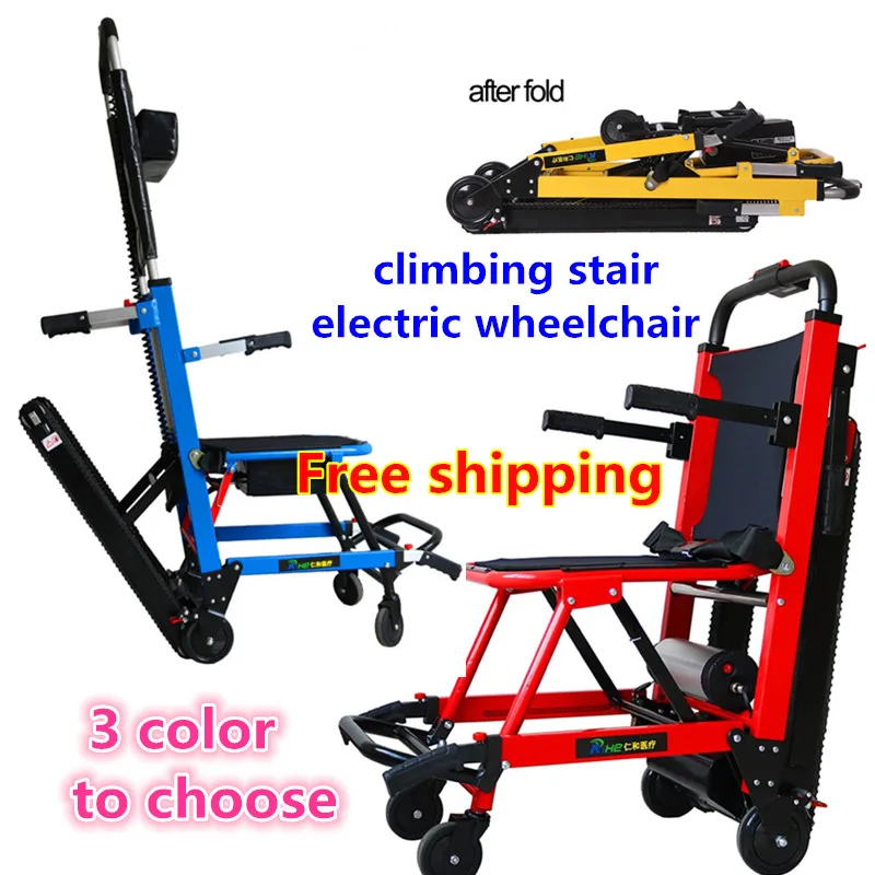 

Easy to climb stair wheelchair large capacity climber stair electric folding wheelchair for distabled,old people