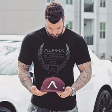 2017 New Man Fashion Crossfit gyms Summer T shirts Mens Tight Fitness Sportswear Tops Tees Shirt