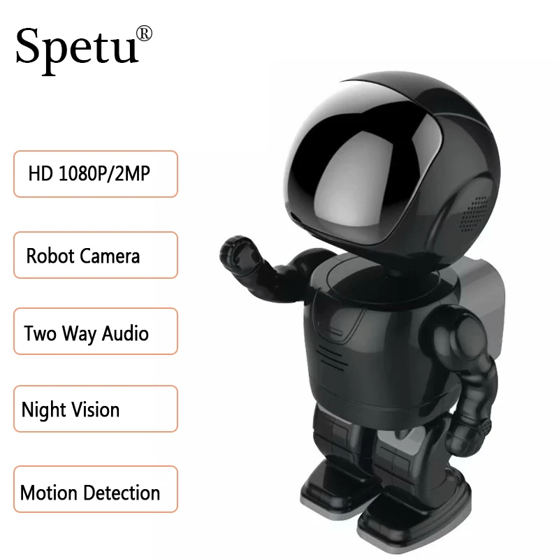 

Spetu Robot IP Camera Wifi 1080P 2MP HD Wireless Night Vision Network Camera Home Security Two-Way Audio Surveillance Cameras