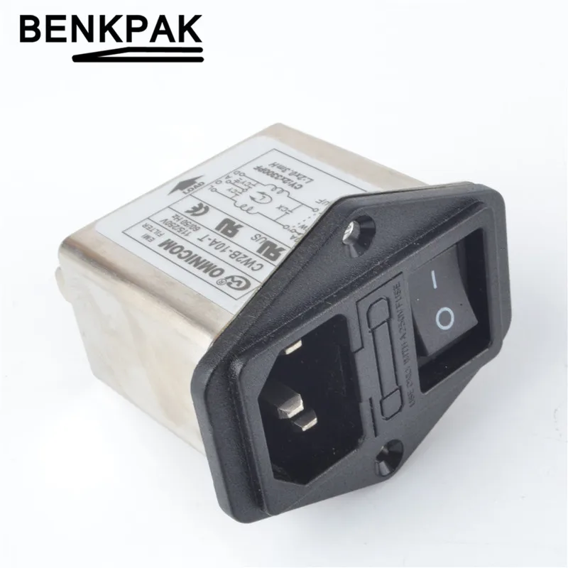 

10A power EMI filter CANNY WELL EMI with rocker switch & socket Connector