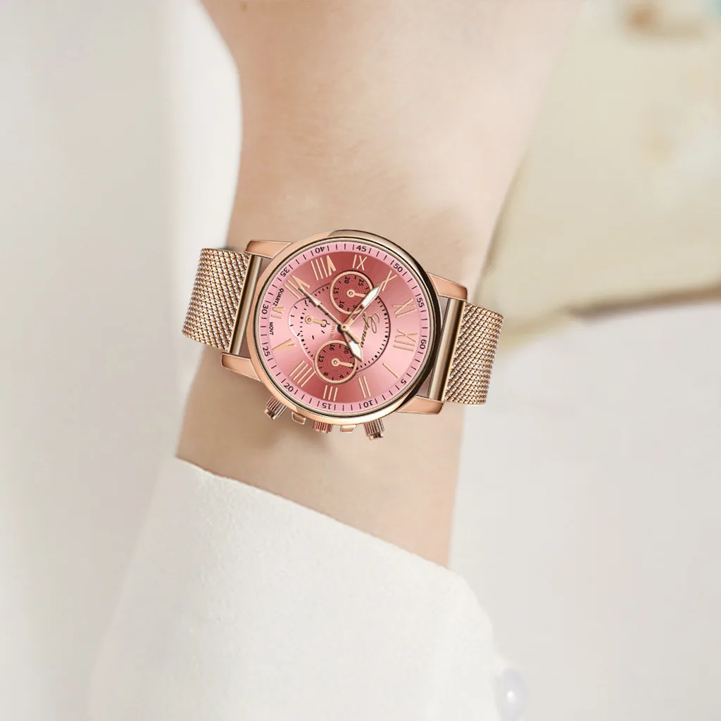 

reloj mujer Watch Luxury Quartz Sport Military Watches Women Stainless Steel Dial Leather Band Ladies Watch Clock 18DEC6