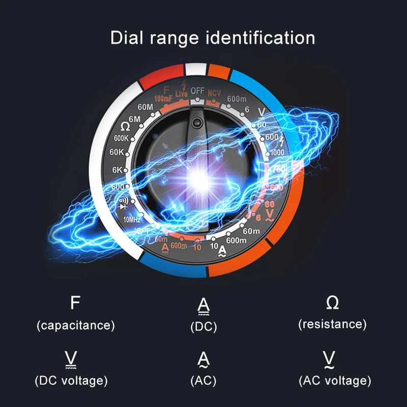 LOMVUM DM68 Ture RMS цифровой мультиметр AC/DC Емкость тестер температуры ЖК-дисплей 6000 отсчетов ручной Диапазон мультиметр живой провод