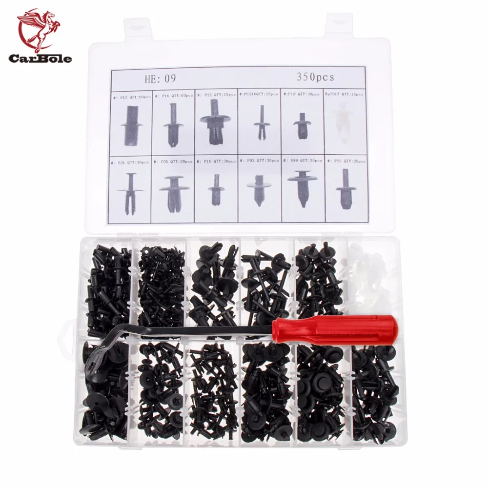 350pcs Auto Car Push Retainer Pin Rivet Trim Clip Panel Moulding Assortments Kit