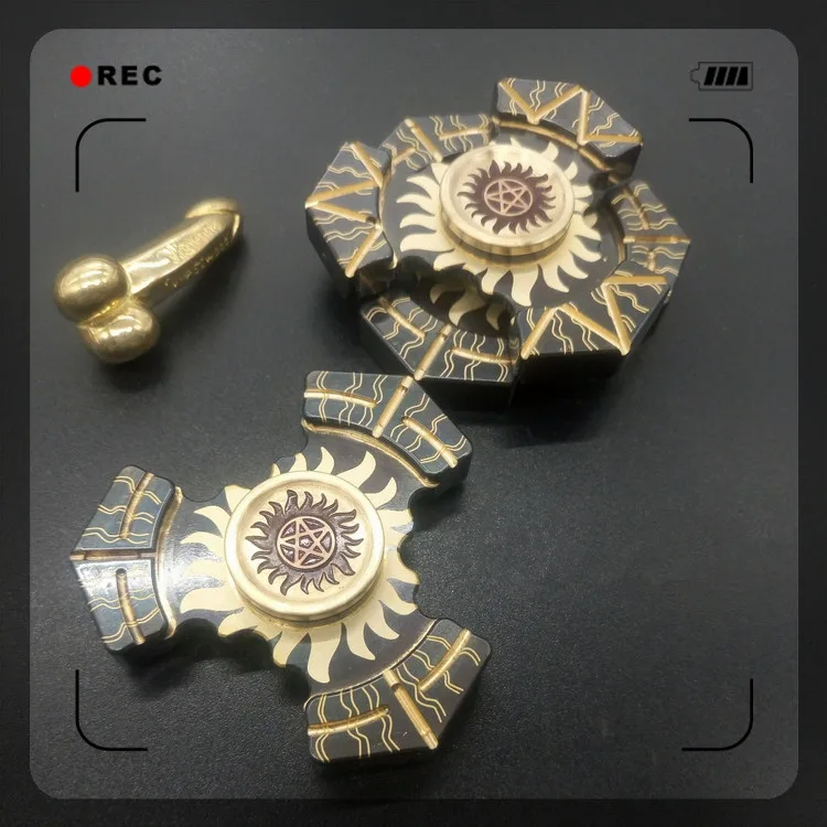 

Sun Red Flame Hand Spinner Brass Metal EDC Tri-Fidget Spinner Finger Toys Anti Stress Boring Meditation Adult Kids Gift