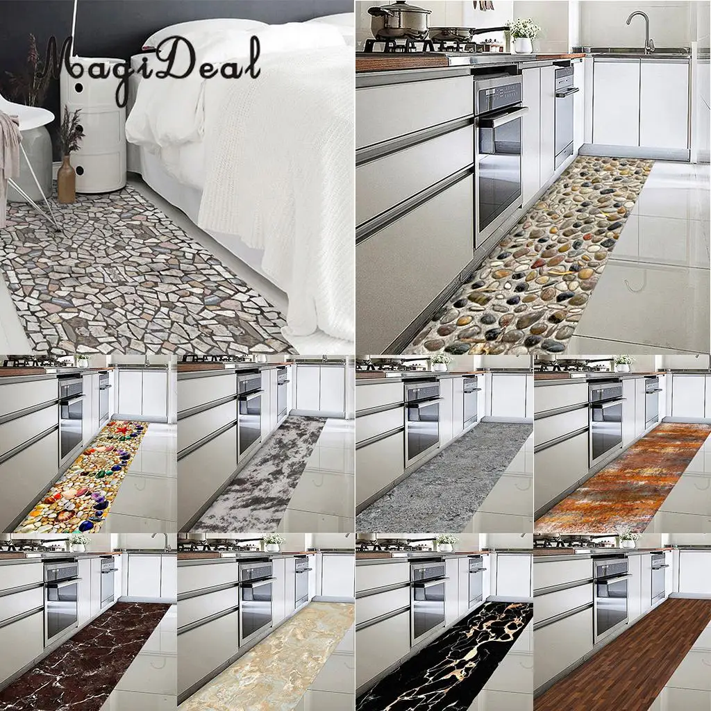 

MagiDeal waterproof Floor Sticker Self-adhesive Cobblestones Murals Bathroom Kitchen Floor Stickers Wall Decals Home Decoration