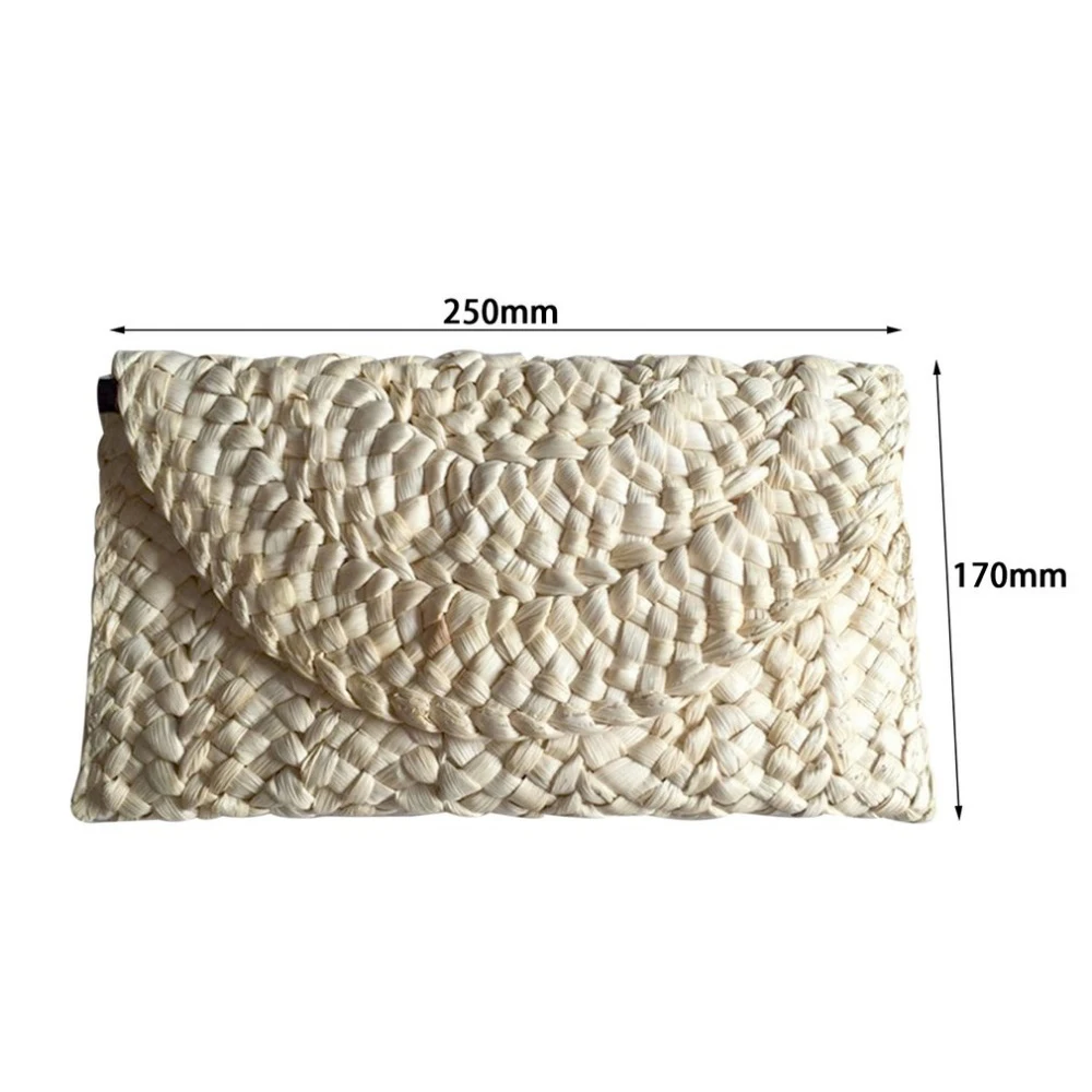 Женская соломенная сумка элегантная женская плетеная Сумочка Конверт Засов пляжная сумка для дам