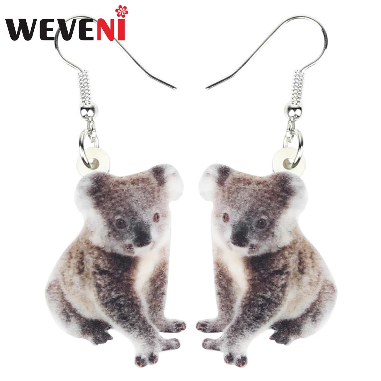 

WEVENI Acrylic Lovely Koala Bear Earrings Drop Dangle Australian Animal Jewelry For Women Girls Teen Gift Souvenir Charms Bijoux