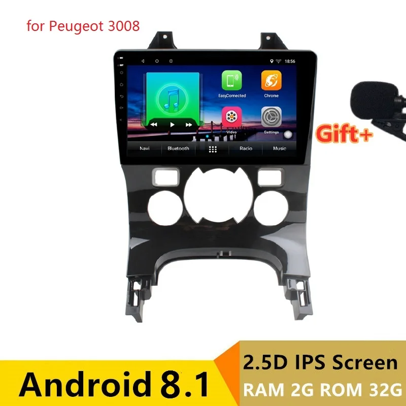 9 RAM 2+32G 2.5D IPS Android 8.1 Car DVD Multimedia Player GPS for Peugeot 3008 2011 2012 2013-2016 car radio stereo navigation