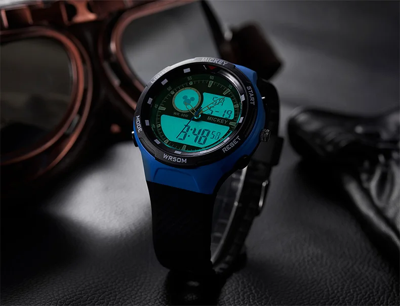 Disney цифровые детские часы для мальчиков 50 мм водонепроницаемые детские спортивные наручные часы с будильником отображение даты Микки Маус мужские часы