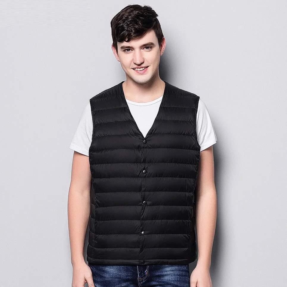 Жилет мужской пуховой ульсветильник с V образным вырезом без рукавов|v-neck brand|v-neck