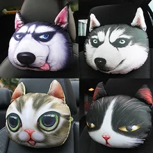 Assento de carro encosto de cabeça Encosto de Cabeça Auto Adorável 3D Impresso Animais Rosto Segurança Encosto de Cabeça do carro pescoço travesseiro Auto Suprimentos acessórios carro